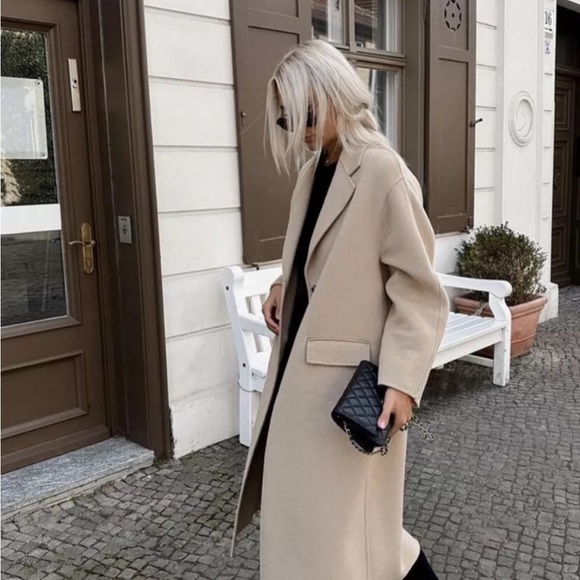 ZARA FW24 CAMEL DOUBLE FACED WOOL COAT S/M and M/L available NWT - Picture 6 of 10